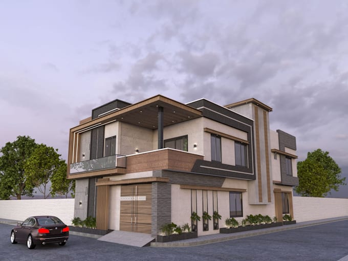 Gig Preview - Create modern exterior design render for your dream home