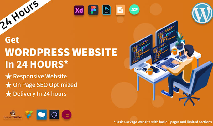 Gig Preview - Develop wordpress website in 24 hours