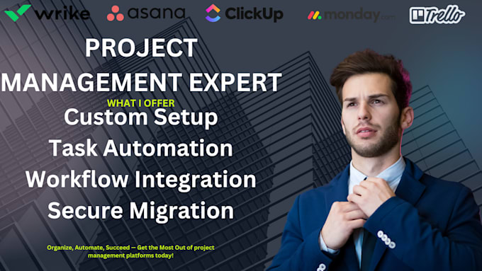 Gig Preview - Setup wrike asana clickup monday trello crm