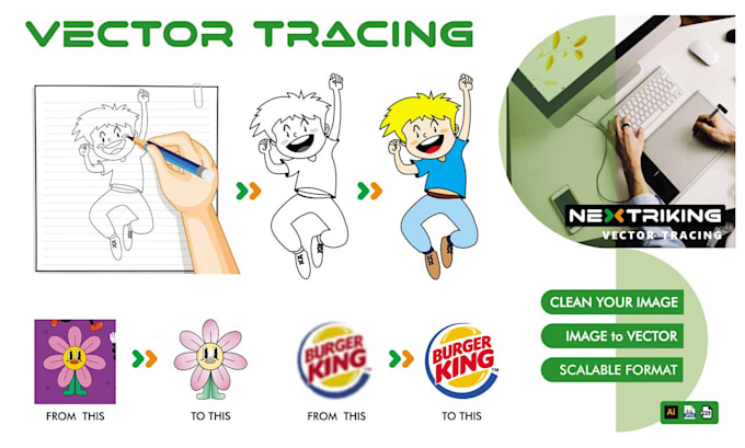 Gig Preview - Convert, vectorize a low quality logo or image into a vector tracing file