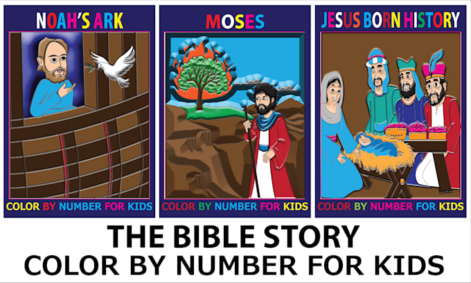 Gig Preview - Draw bible story color by number for kids