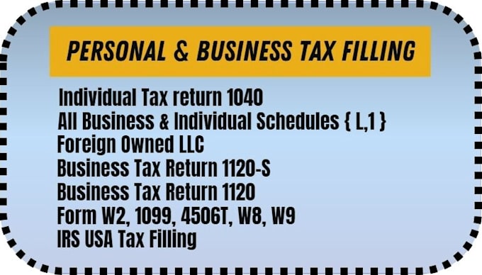 Gig Preview - E filing of US UK tax returns, form 1040, 1120, 1120s,