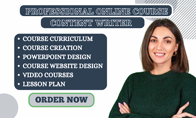 Gig Preview - Write a well research online course content, curriculum, and coaching programs