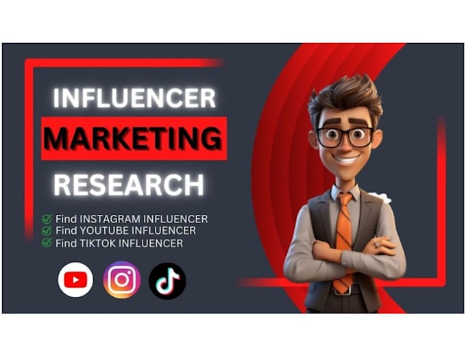 Gig Preview - Find the best instagram, youtube, and tiktok influencer valid email leads