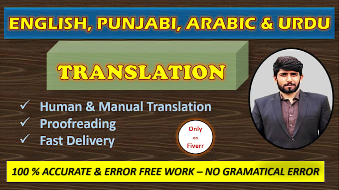 Gig Preview - Translate and localize english to punjabi, arabic, urdu and vice versa