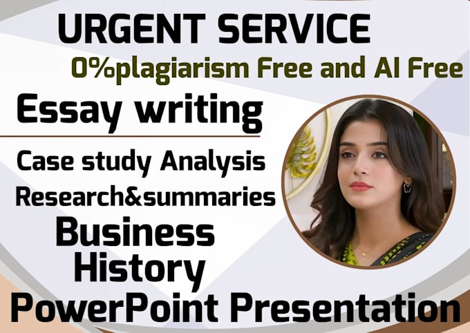 Gig Preview - Do business, essay writing, powerpoint presentation, case study and research