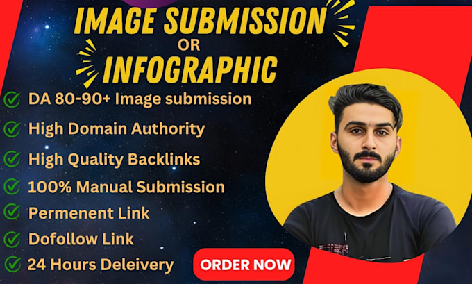 Gig Preview - Top rank image submission or infographic manually create 90 da sites