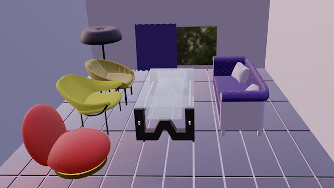 Gig Preview - Make and render 3d design of furniture, lamp and sunglasses