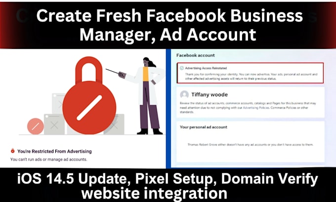 Gig Preview - Fix or create facebook business manager or ad account