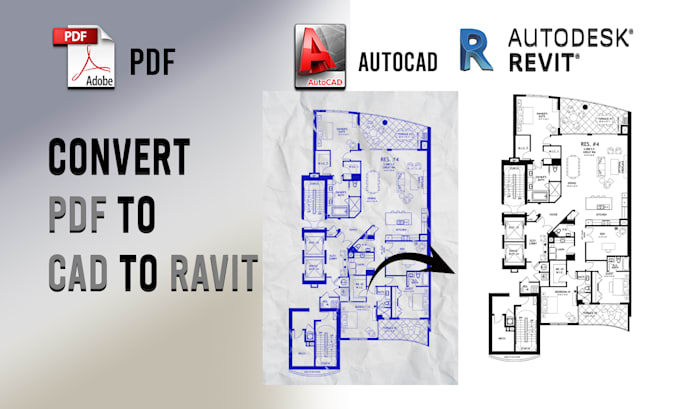 Gig Preview - Convert pdf or sketch file into cad or revit architectural work