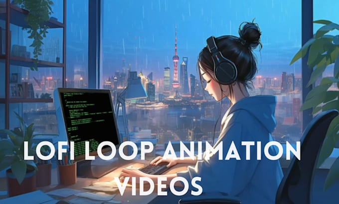 Gig Preview - Create custom lofi loop animation for your youtube channel