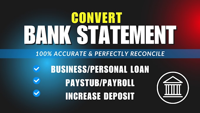 Gig Preview - Convert bank statement pdf to excel google sheet csv