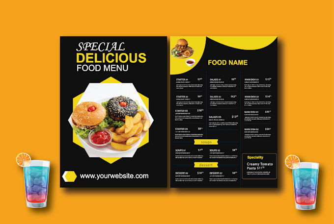 Gig Preview - Create modern and professional restaurant menu design