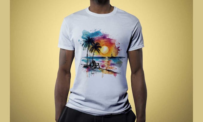 Gig Preview - Create a new watercolor graphic t shirt design