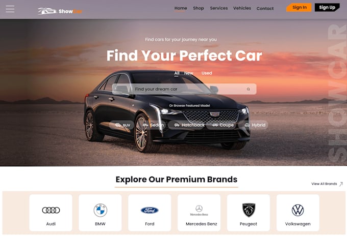 Gig Preview - Build automotive website, car dealer website, car rental website and app