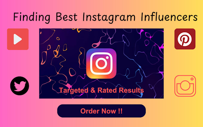 Gig Preview - Find best instagram influencers, youtube, tiktok influencers