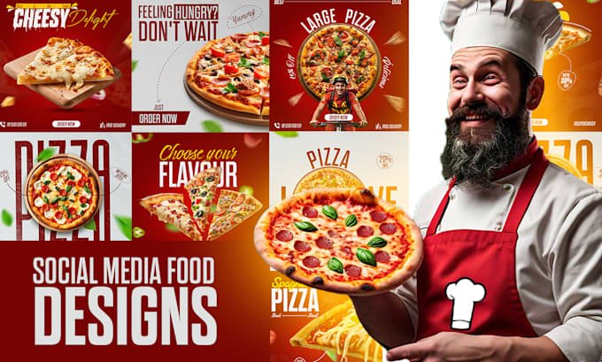 Gig Preview - Create fast food social media post designs