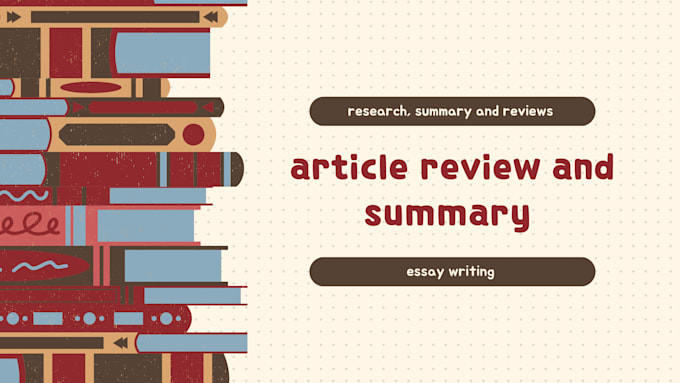 Bestseller - do article review, research summary and case study analysis