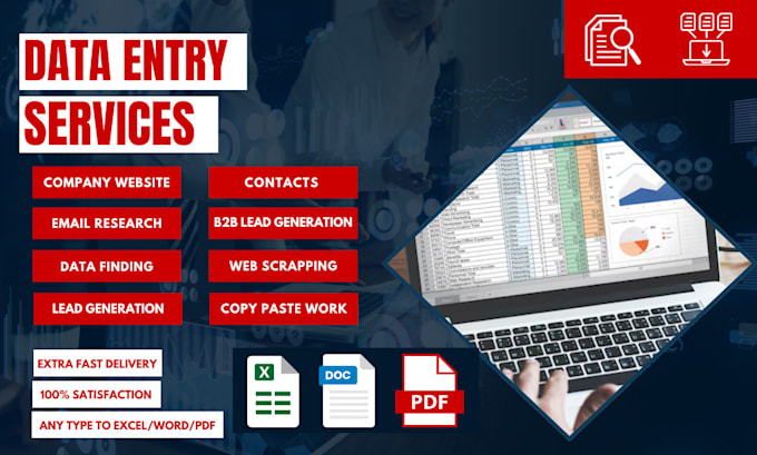 Gig Preview - Data entry research collection and excel copy paste