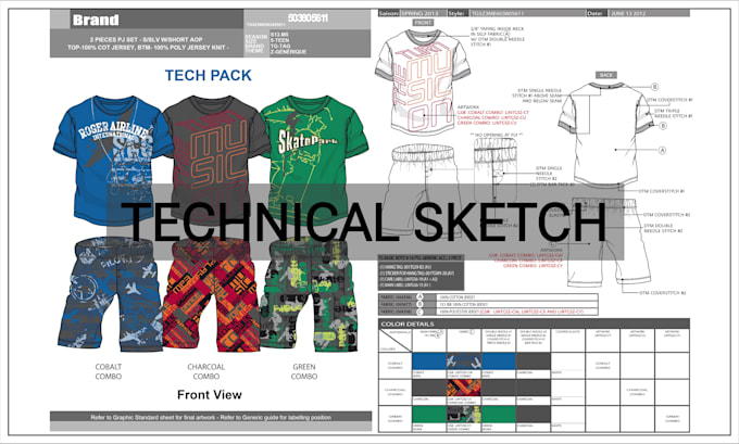 Bestseller - create fashion apparel tech pack drawing in flat hand sketch clothes or garment