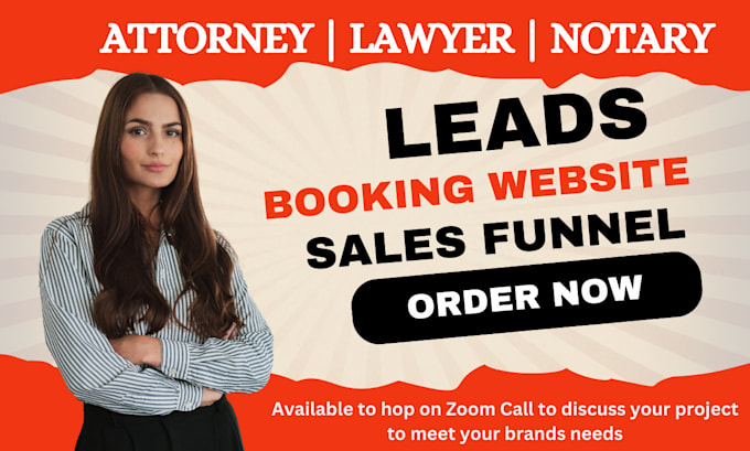 Gig Preview - Generate exclusive attorney leads lawyer lead notary appointment setting website