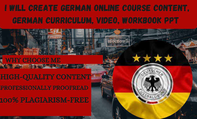 Gig Preview - Create german online course content, german curriculum, video, workbook ppt