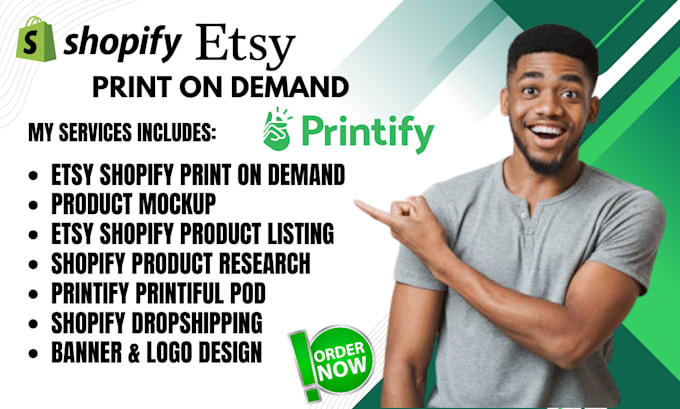 Gig Preview - Create high quality print on demand shopify website for a dropshipping store