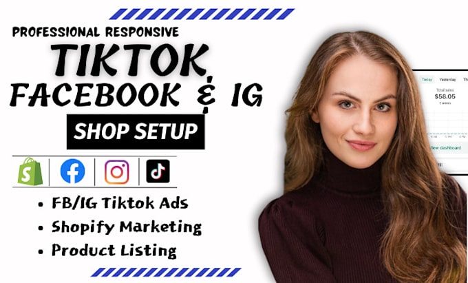 Gig Preview - Setup tiktok shop, affiliate marketing, shopify manager 8 figures facebook ads