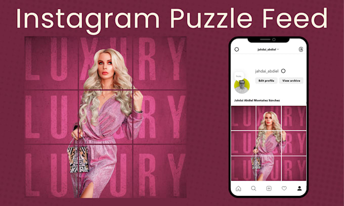 Gig Preview - Design a professional eye catching instagram puzzle feed grid