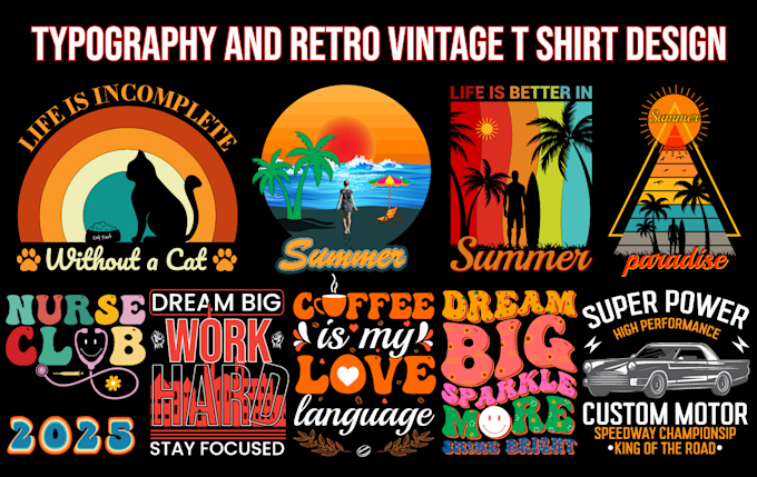 Bestseller - create custom typography and retro vintage t shirt design