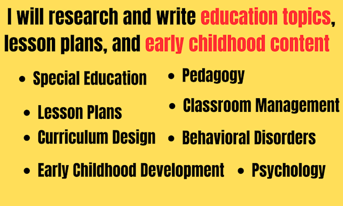 Bestseller - write lesson plan special education early childhood and research education topic