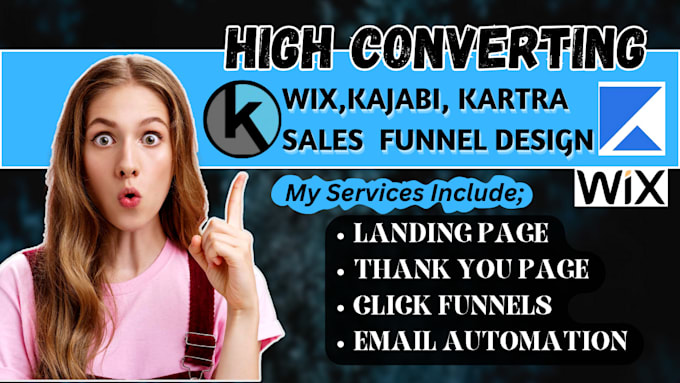 Gig Preview - Setup online course sales funnel online course website on kajabi, wix and kartra