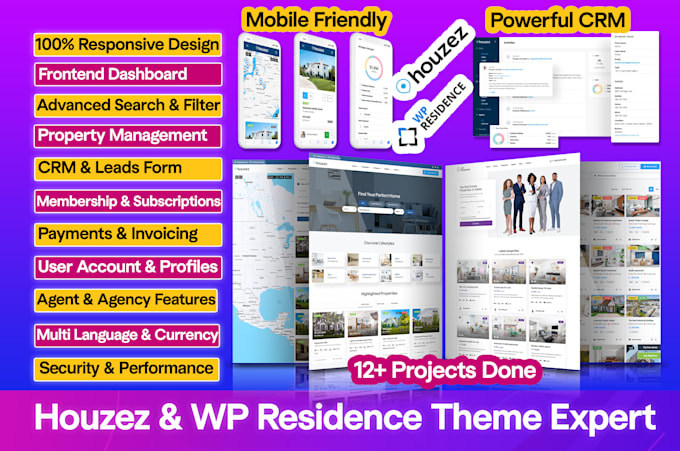 Gig Preview - Be your houzez theme and wp residence theme expert