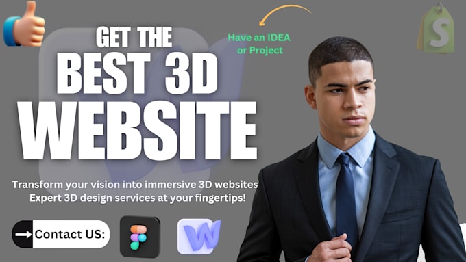 Gig Preview - Do 3d animated website 3d webflow website deisgn framer website design 3d framer