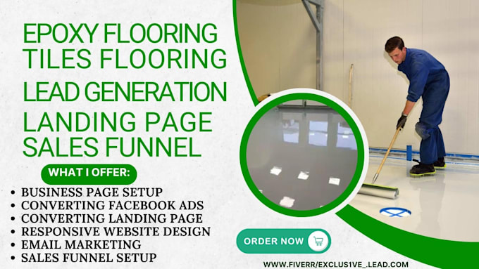 Gig Preview - Generate exclusive epoxy flooring lead tile flooring website landing page