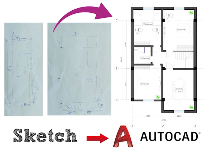 Bestseller - convert PDF, sketch, or image drawings to autocad with precision