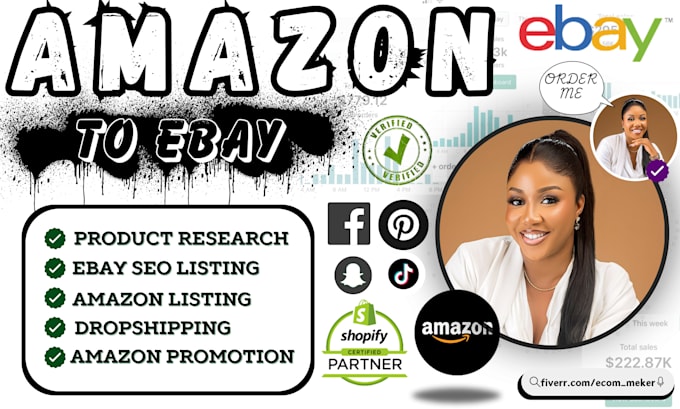 Gig Preview - Do amazon to ebay dropshipping, mercari, amazon product listing, ebay listing