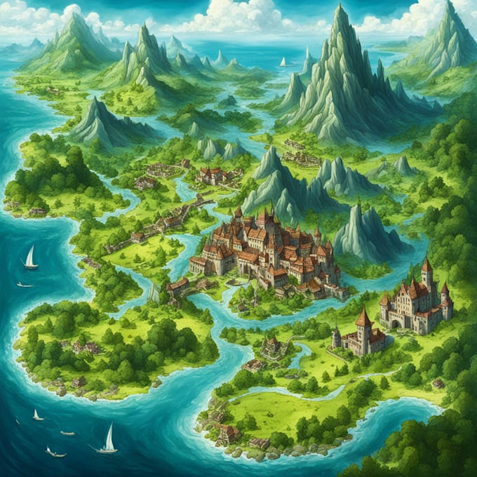 Gig Preview - Create an amazing fantasy map illustration