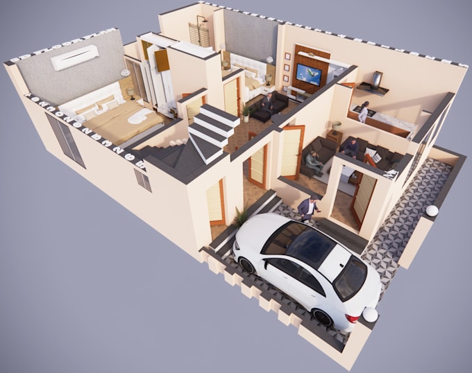 Gig Preview - Create stunning 3d floor plan renderings for your project