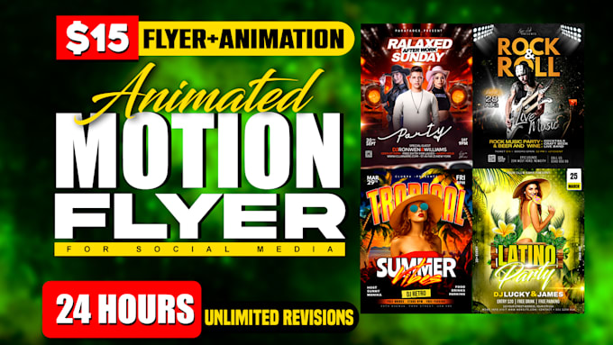 Bestseller - create amazing animation motion flyer club flyer, party, sports, event fl