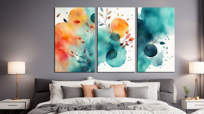 Gig Preview - Design abstract or watercolor canvas wall art in my style