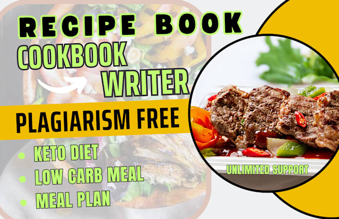 Gig Preview - Cookbook writing recipe book writing recipes cookbook writer