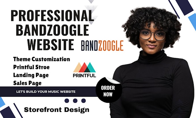 Gig Preview - Design bandzoogle merch website, printful store, sell music, shopify printify