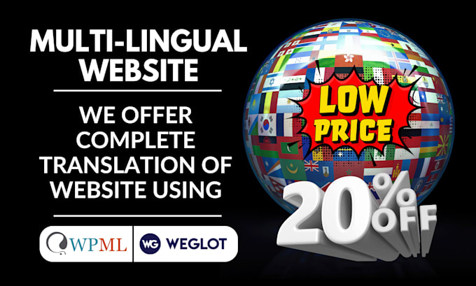 Gig Preview - Create multi languages seo wordpress website wpml and weglot multilanguages