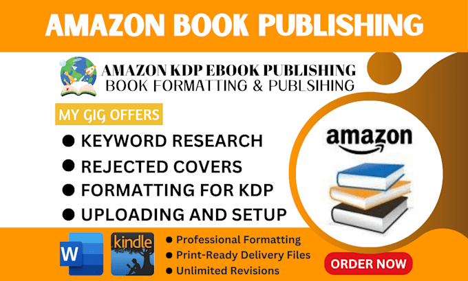 Gig Preview - Publish book on amazon kindle kdp, book formatting, amazon kdp book publishing