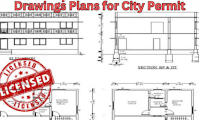 Gig Preview - Do 3d architectural blueprint drawing 2d floorplan for USA city permit