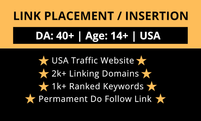 Gig Preview - Do link insertion using guest post service high dofollow backlink