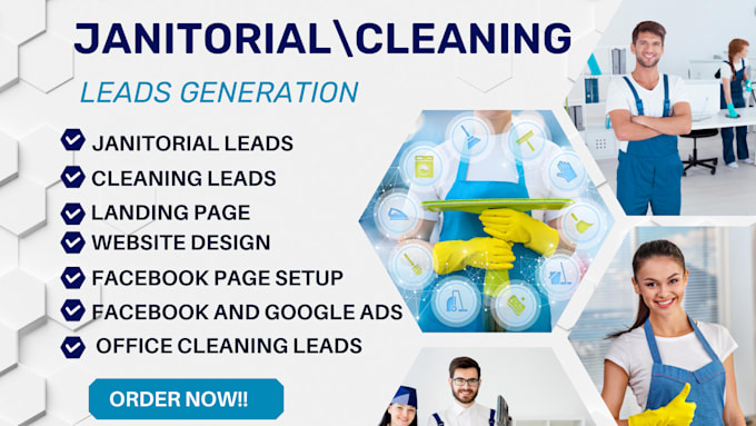 Gig Preview - Generate janitorial leads cleaning leads handyman leads home cleaning leads