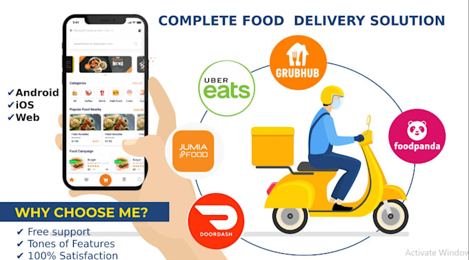 Gig Preview - Create food delivery apps like doordash, uber eats, instacart and bot