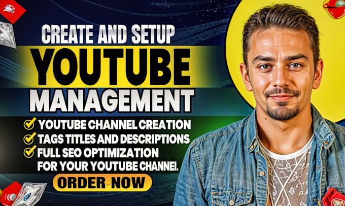 Gig Preview - Expert youtube channel setup, SEO management